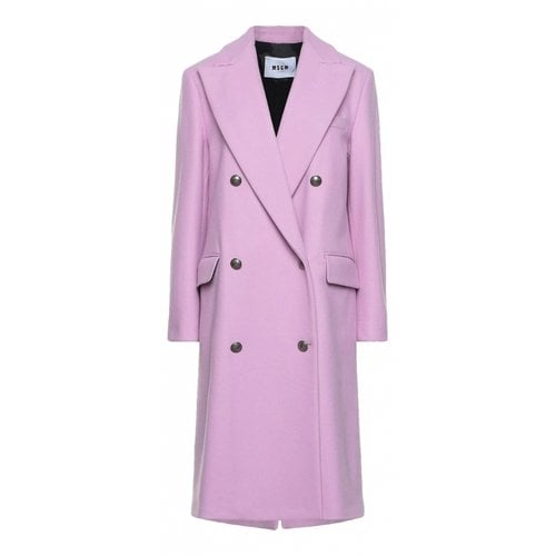 Pre-owned Msgm Wool Trench Coat In Pink