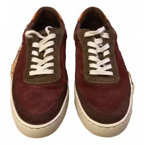 Pre-owned Aspesi Low Trainers In Burgundy