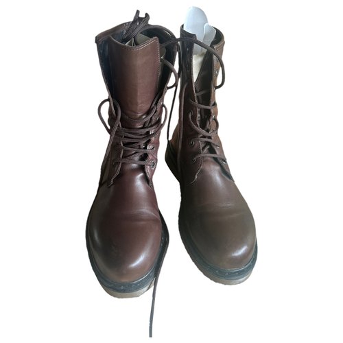 Pre-owned Malo Leather Biker Boots In Brown