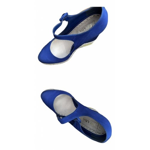 Pre-owned Prada Cloth Sandals In Blue