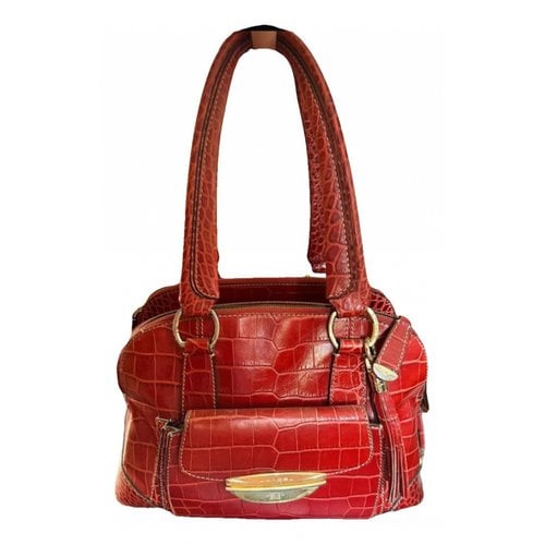 Pre-owned Lancel Adjani Leather Handbag In Red