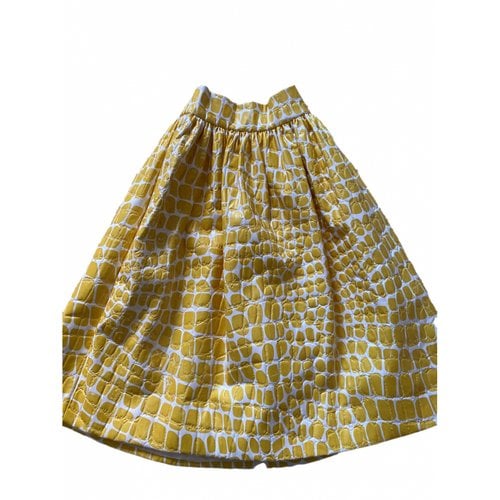 Pre-owned Miu Miu Vinyl Skirt In Yellow