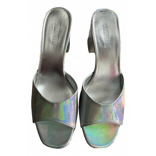 Pre-owned Paris Texas Leather Mules & Clogs In Metallic