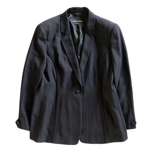 Pre-owned Giorgio Armani Wool Blazer In Black