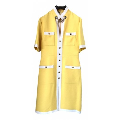 Pre-owned Gucci Wool Mini Dress In Yellow