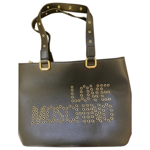 Pre-owned Moschino Love Leather Tote In Black