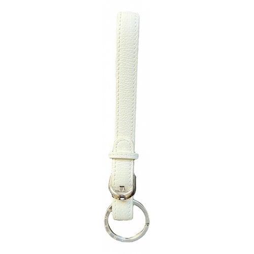 Pre-owned Delvaux Leather Key Ring In White