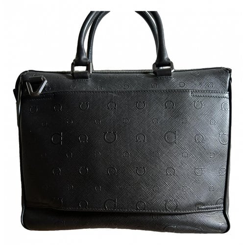 Pre-owned Ferragamo Leather Travel Bag In Black