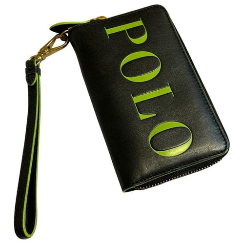 Pre-owned Polo Ralph Lauren Vegan Leather Handbag In Black