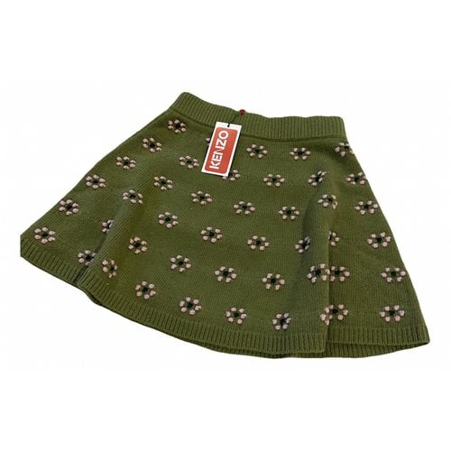 Pre-owned Kenzo Cashmere Mini Skirt In Green