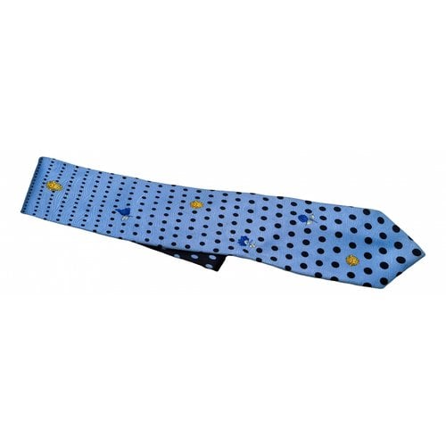 Pre-owned Versace Silk Tie In Turquoise