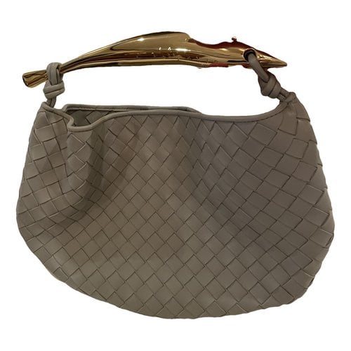 Pre-owned Bottega Veneta Leather Clutch Bag In Grey