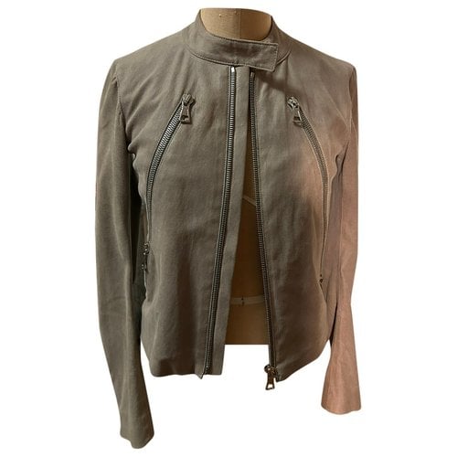 Pre-owned Maison Margiela Leather Jacket In Grey