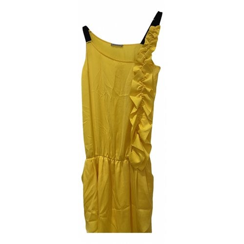 Pre-owned Pinko Mini Dress In Yellow