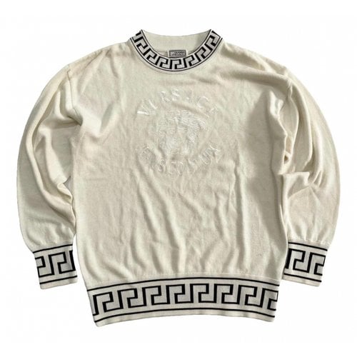 Pre-owned Versace Wool Sweatshirt In White
