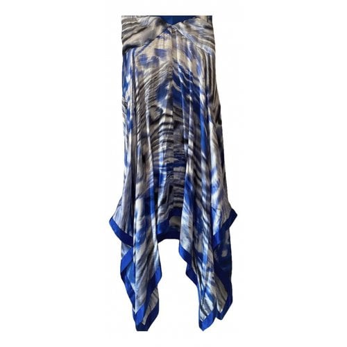 Pre-owned Guess Silk Maxi Dress In Blue