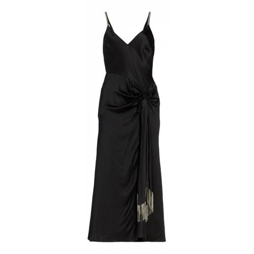 Pre-owned Cinq À Sept Silk Mid-length Dress In Black