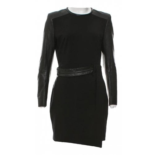 Pre-owned The Kooples Leather Mini Dress In Black