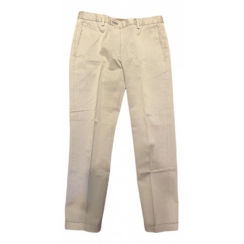 Pre-owned Mauro Grifoni Straight Pants In Beige