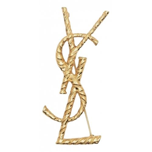 Pre-owned Saint Laurent Pin & Brooche In Gold