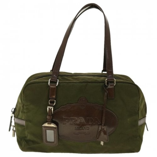 Pre-owned Prada Tessuto Handbag In Khaki