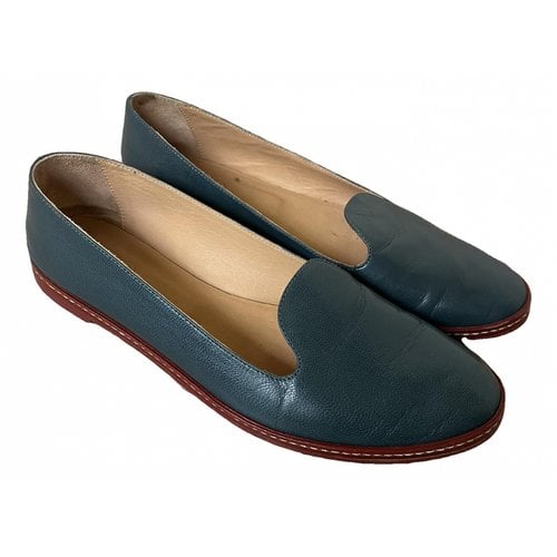 Pre-owned Maison Margiela Leather Flats In Anthracite