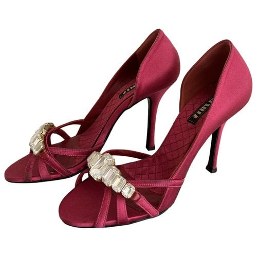 Pre-owned Le Silla Cloth Heels In Burgundy