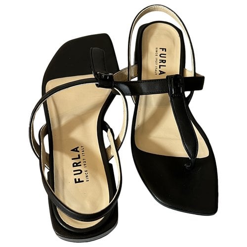 Pre-owned Furla Leather Sandal In Black