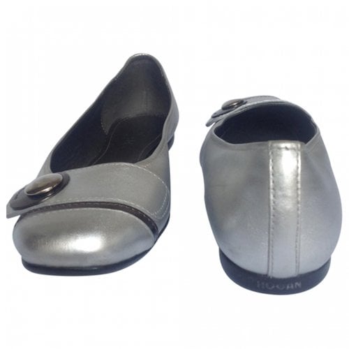 Pre-owned Hogan Leather Ballet Flats In Silver