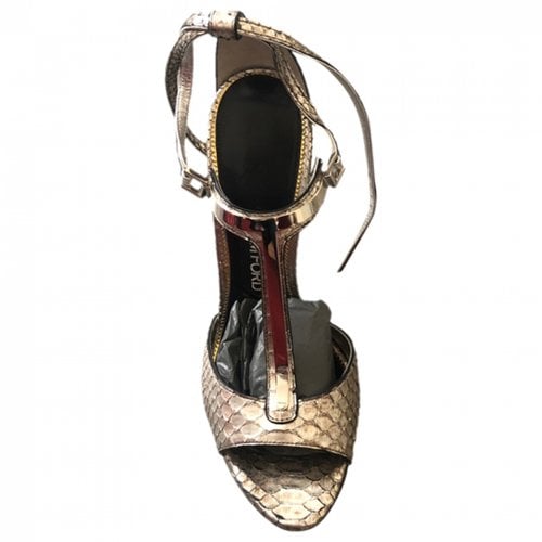 Pre-owned Tom Ford Leather Sandals In Grey