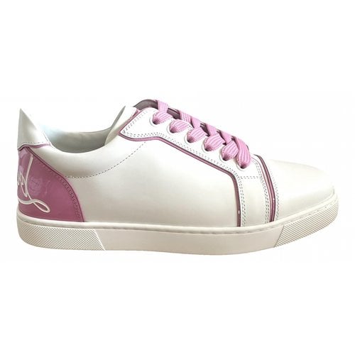Pre-owned Christian Louboutin Leather Trainers In Pink