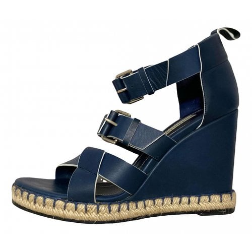 Pre-owned Balenciaga Leather Heels In Blue