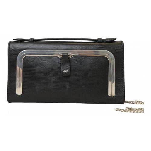 Pre-owned Anya Hindmarch Leather Mini Bag In Black