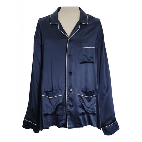 Pre-owned Burberry Silk Shirt In Navy