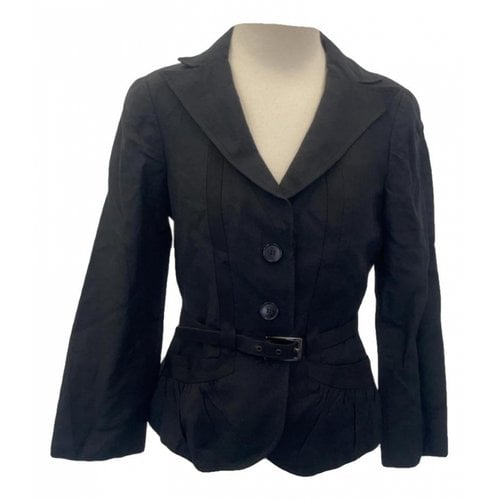 Pre-owned Emporio Armani Linen Jacket In Black