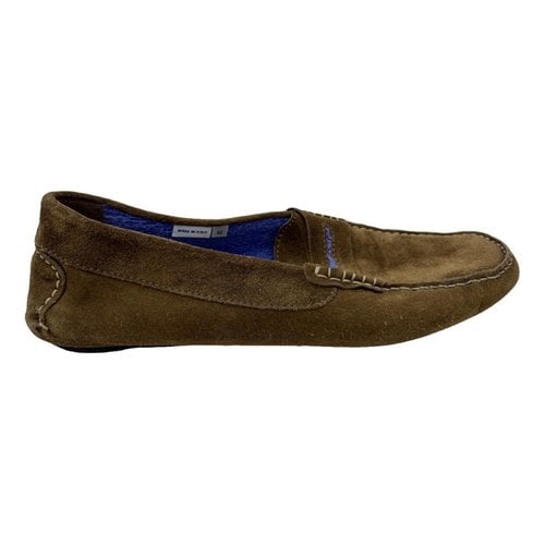 Pre-owned Manolo Blahnik Leather Flats In Brown