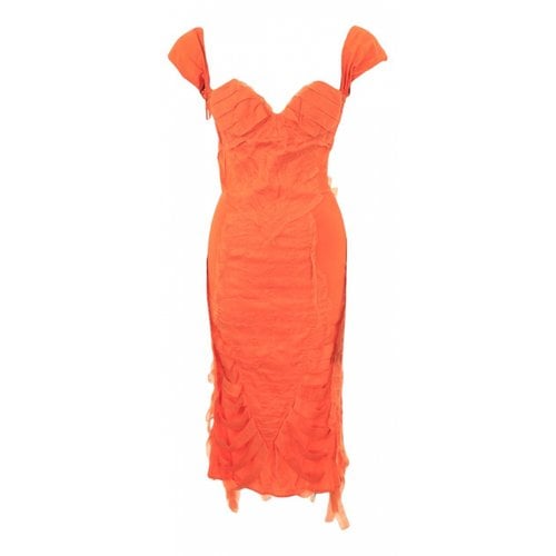 Pre-owned Gucci Silk Mini Dress In Orange