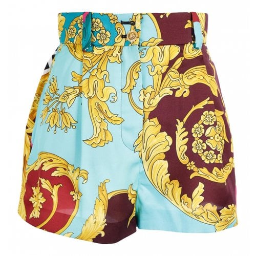 Pre-owned Versace Silk Shorts In Blue