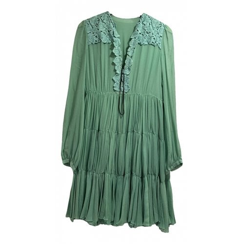 Pre-owned Giambattista Valli Silk Mini Dress In Green