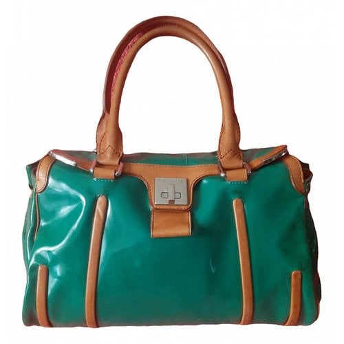 Pre-owned Celine Patent Leather Handbag In Green