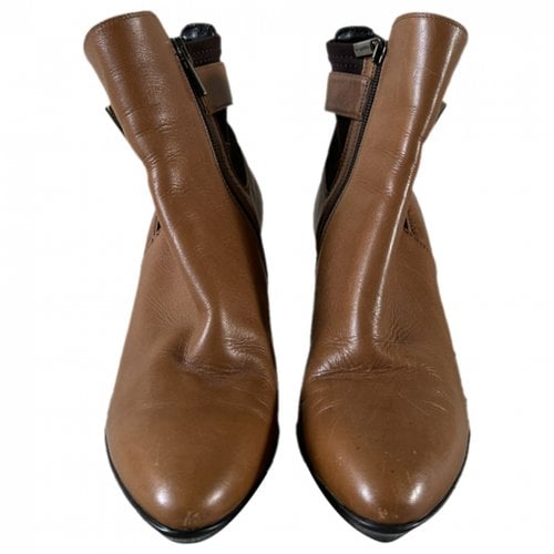 Pre-owned Aquatalia Leather Boots In Brown