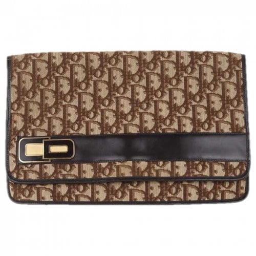 Pre-owned Dior Cloth Clutch Bag In Brown