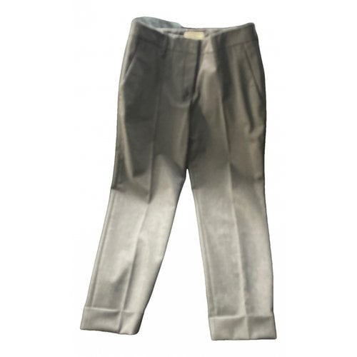 Pre-owned Prada Wool Trousers In Grey