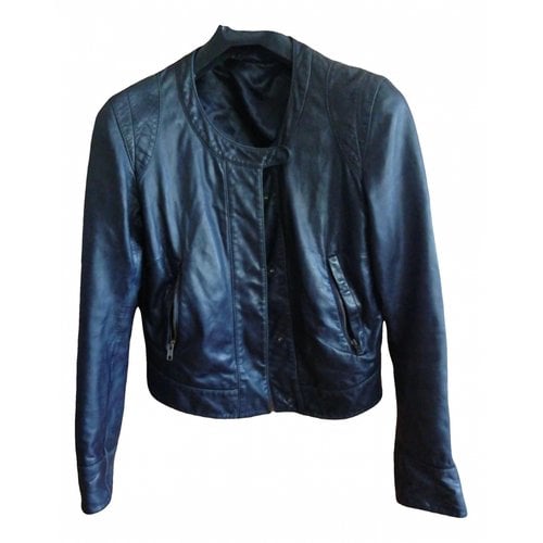 Pre-owned Mauro Grifoni Leather Biker Jacket In Black