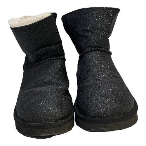 Pre-owned Ugg Faux Fur Boots In Metallic