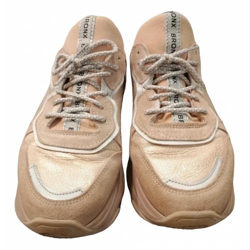 Pre-owned Bronx Leather Trainers In Beige