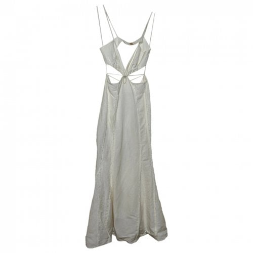 Pre-owned Significant Other Significant Linen Maxi Dress In Ecru
