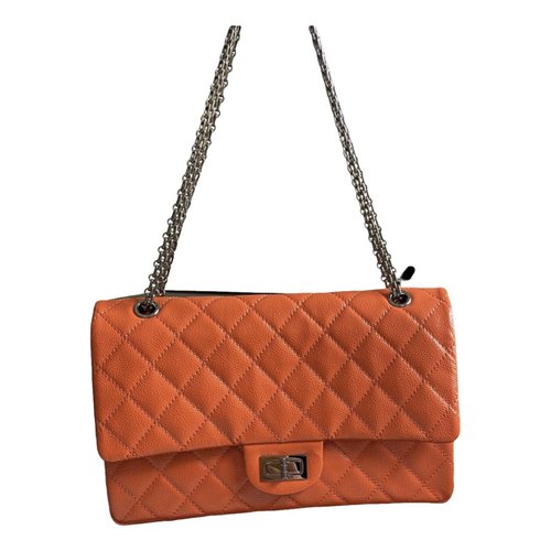 Pre-owned Chanel 2.55 Patent Leather Crossbody Bag In Orange