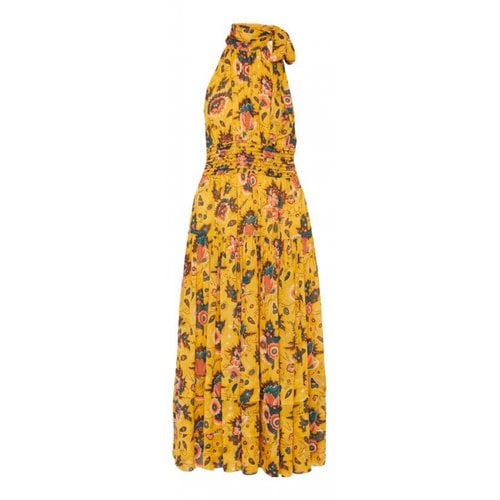Pre-owned Ulla Johnson Silk Mid-length Dress In Yellow