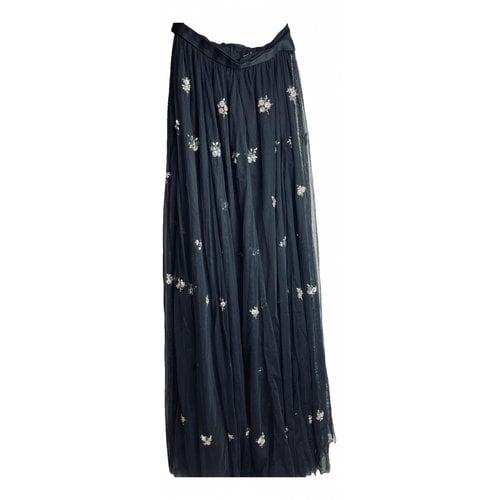 Pre-owned Needle & Thread Glitter Maxi Skirt In Black